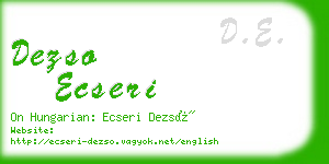 dezso ecseri business card